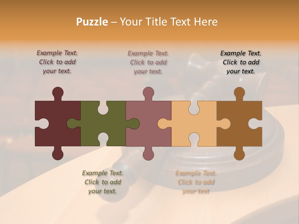 A Judge's Gaven Sitting On Top Of A Table In Front Of A PowerPoint Template