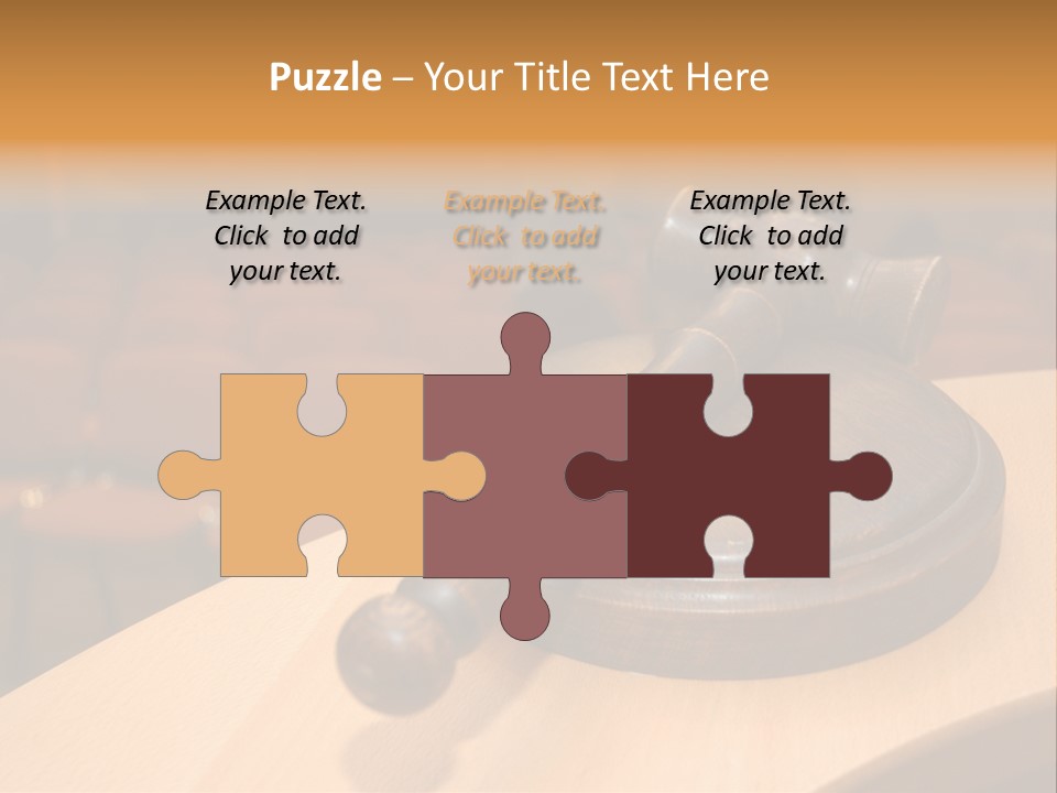 A Judge's Gaven Sitting On Top Of A Table In Front Of A PowerPoint Template