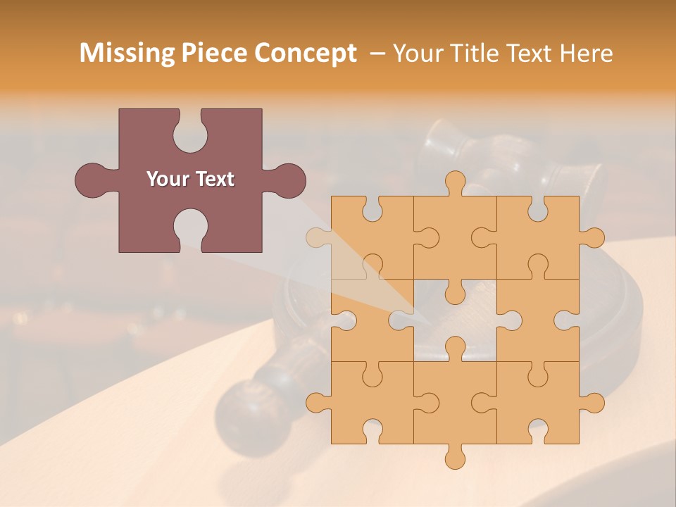 A Judge's Gaven Sitting On Top Of A Table In Front Of A PowerPoint Template