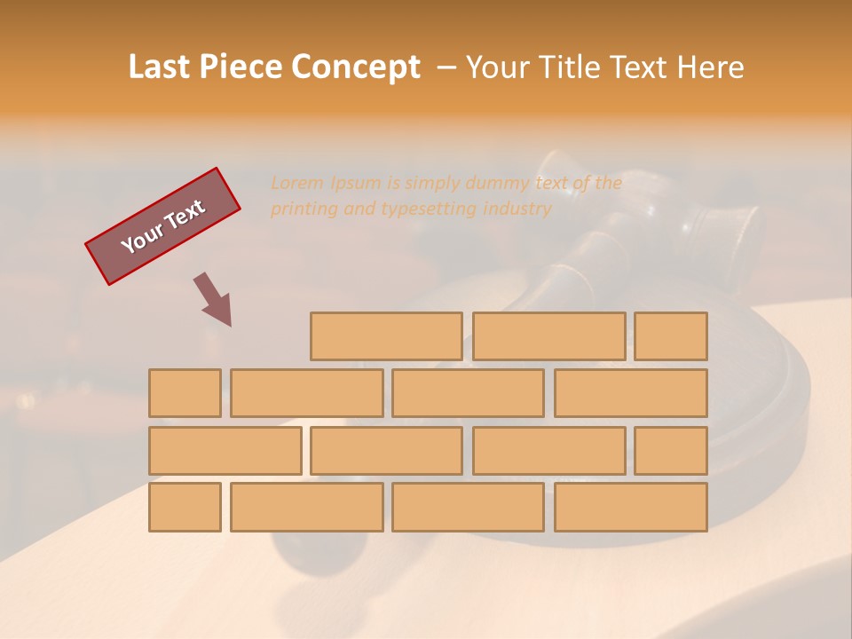 A Judge's Gaven Sitting On Top Of A Table In Front Of A PowerPoint Template
