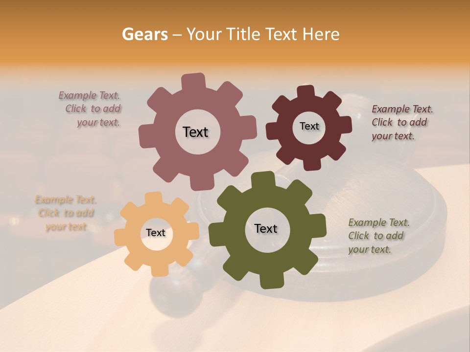 A Judge's Gaven Sitting On Top Of A Table In Front Of A PowerPoint Template