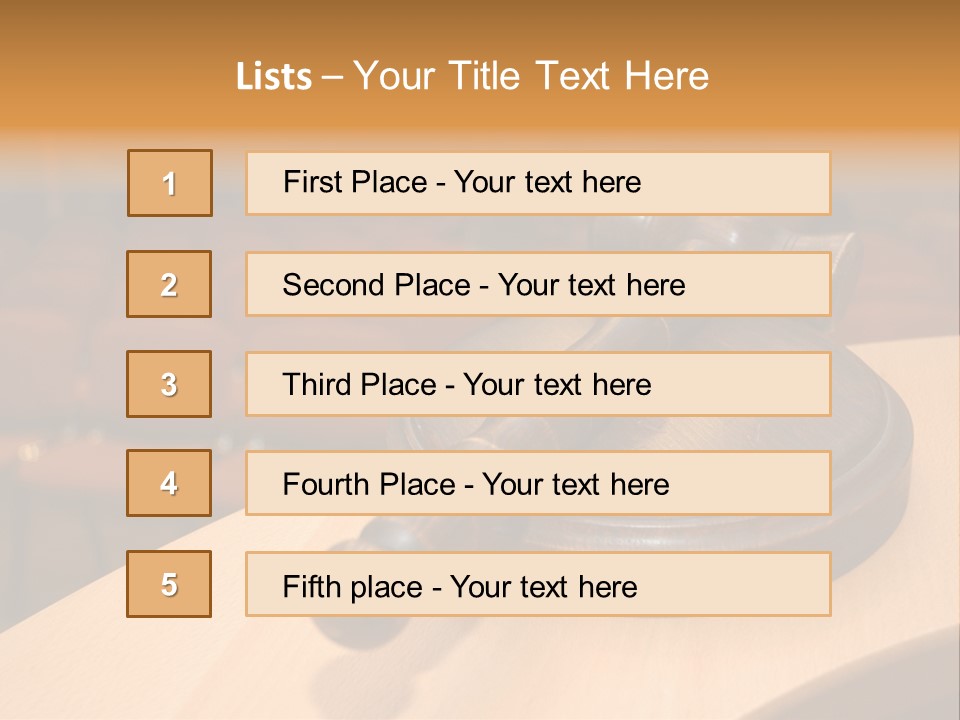 A Judge's Gaven Sitting On Top Of A Table In Front Of A PowerPoint Template