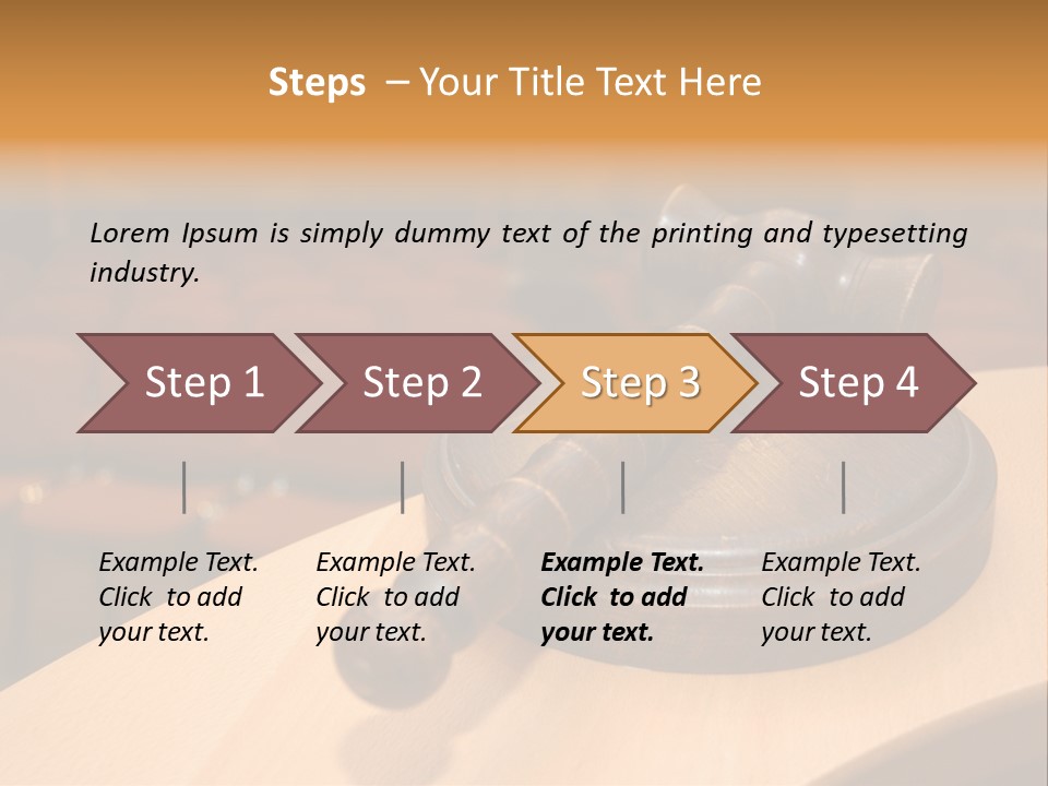 A Judge's Gaven Sitting On Top Of A Table In Front Of A PowerPoint Template