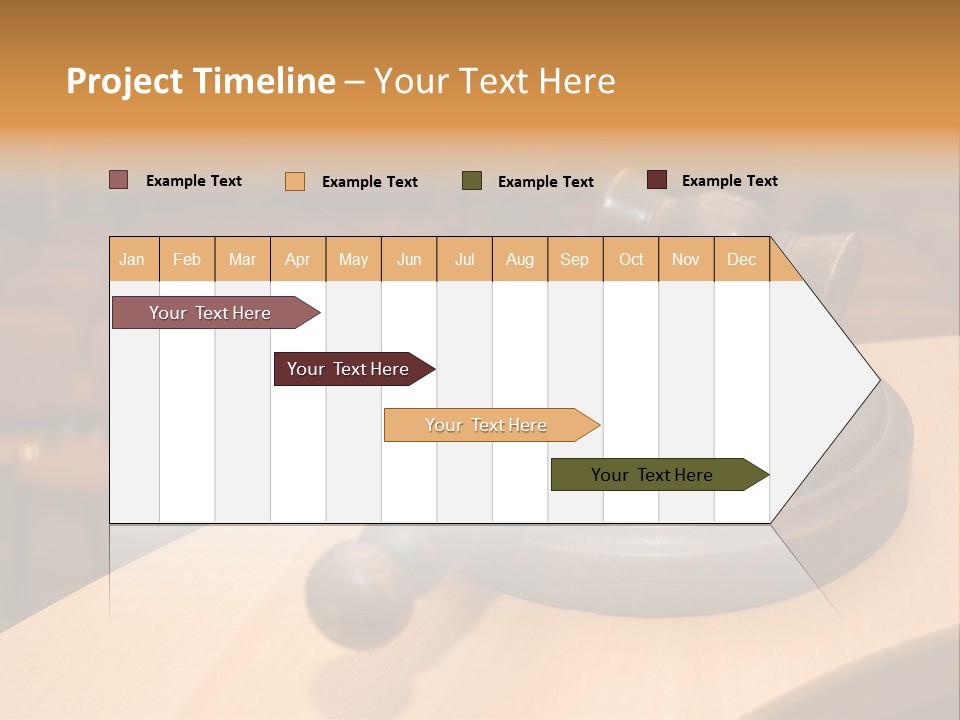 A Judge's Gaven Sitting On Top Of A Table In Front Of A PowerPoint Template