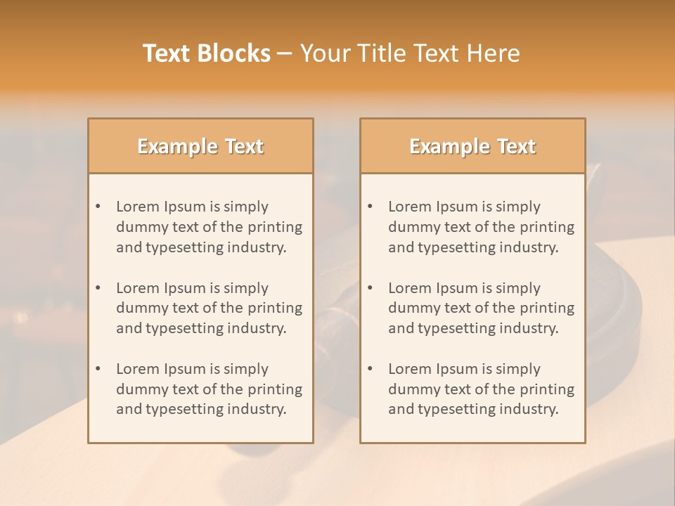 A Judge's Gaven Sitting On Top Of A Table In Front Of A PowerPoint Template