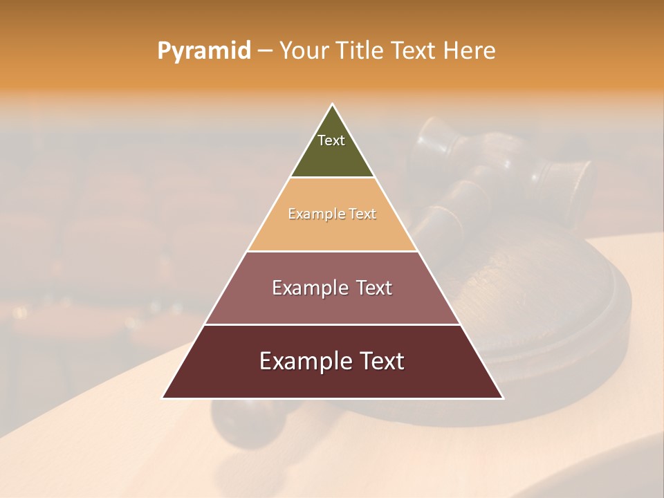 A Judge's Gaven Sitting On Top Of A Table In Front Of A PowerPoint Template