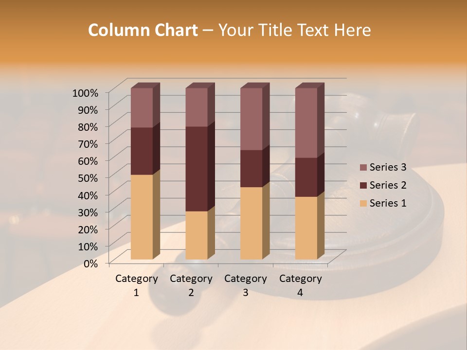 A Judge's Gaven Sitting On Top Of A Table In Front Of A PowerPoint Template