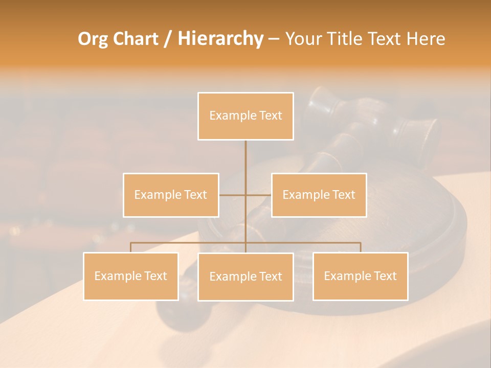 A Judge's Gaven Sitting On Top Of A Table In Front Of A PowerPoint Template