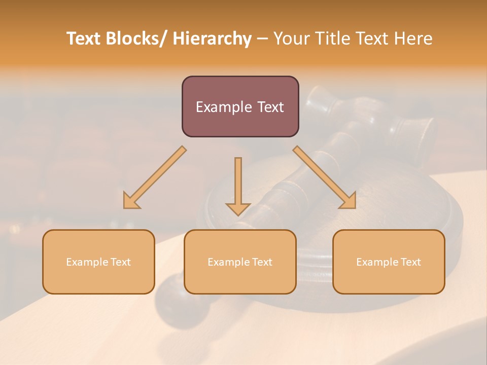 A Judge's Gaven Sitting On Top Of A Table In Front Of A PowerPoint Template