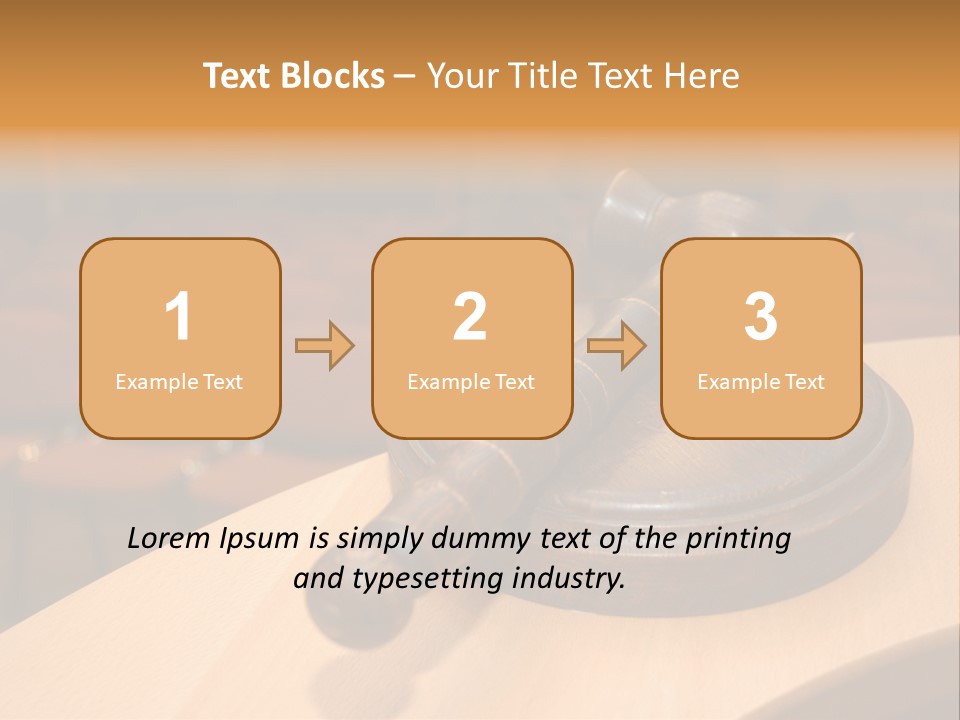 A Judge's Gaven Sitting On Top Of A Table In Front Of A PowerPoint Template
