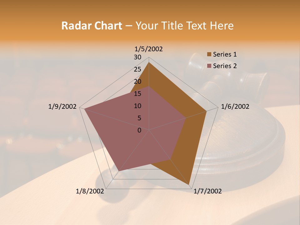A Judge's Gaven Sitting On Top Of A Table In Front Of A PowerPoint Template