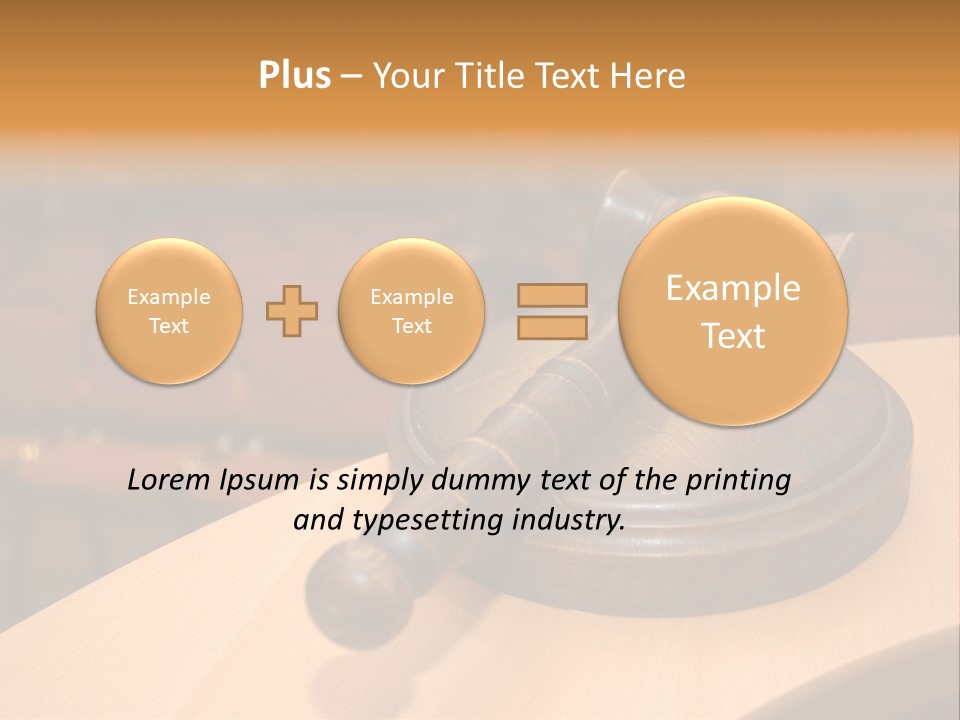 A Judge's Gaven Sitting On Top Of A Table In Front Of A PowerPoint Template