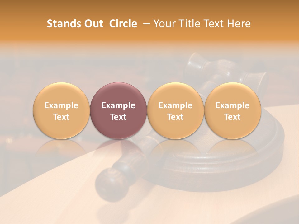 A Judge's Gaven Sitting On Top Of A Table In Front Of A PowerPoint Template