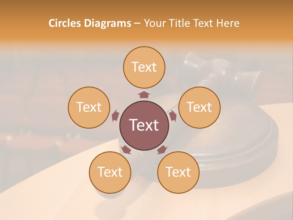 A Judge's Gaven Sitting On Top Of A Table In Front Of A PowerPoint Template
