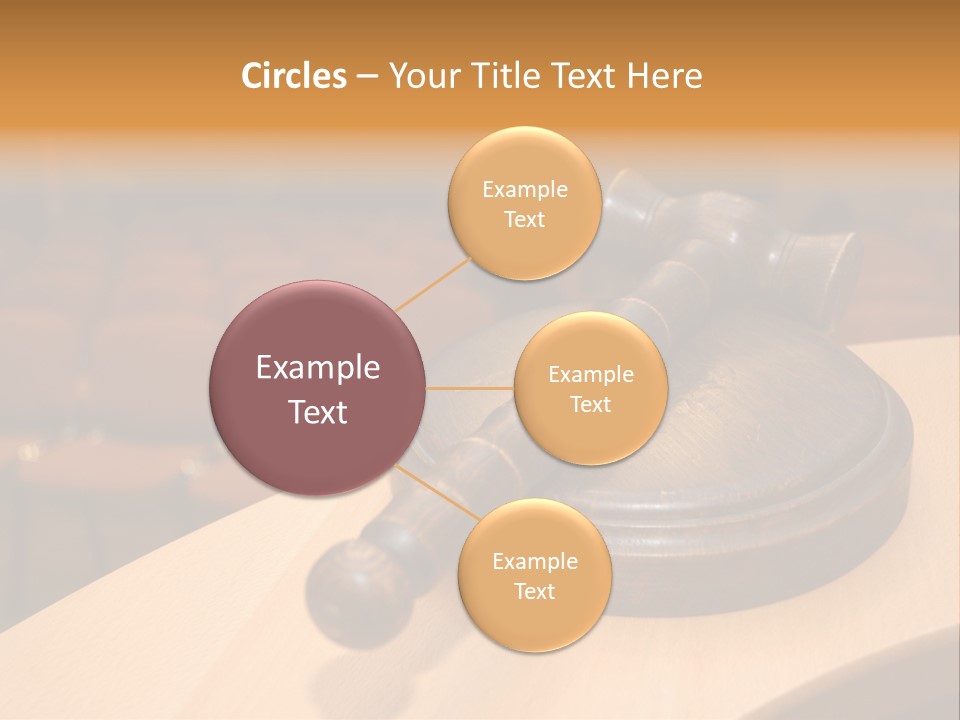 A Judge's Gaven Sitting On Top Of A Table In Front Of A PowerPoint Template