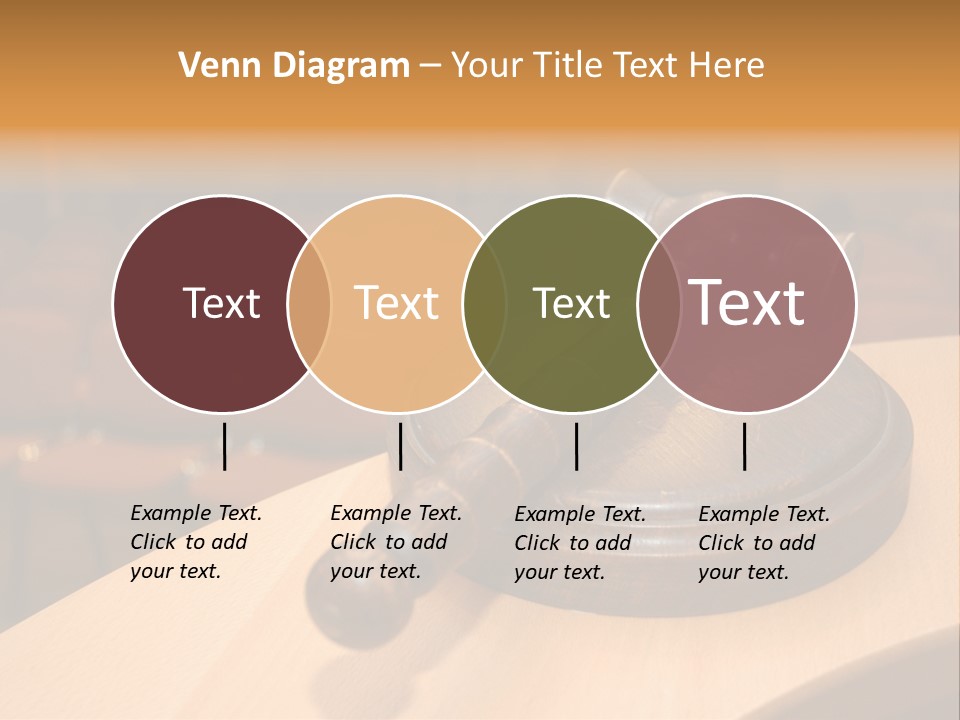 A Judge's Gaven Sitting On Top Of A Table In Front Of A PowerPoint Template