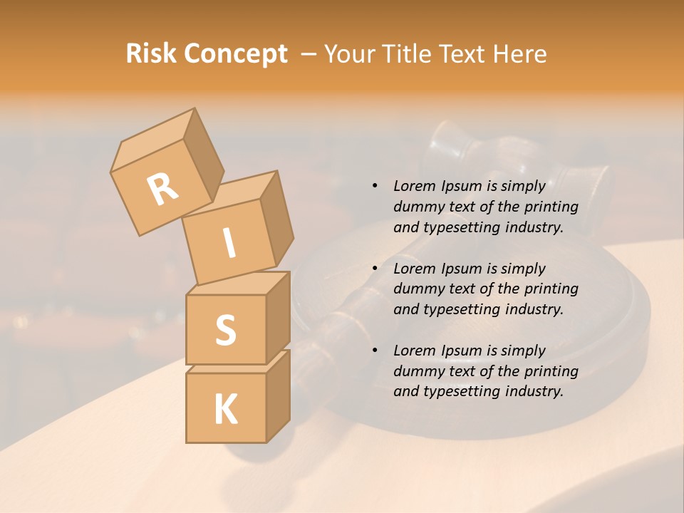 A Judge's Gaven Sitting On Top Of A Table In Front Of A PowerPoint Template