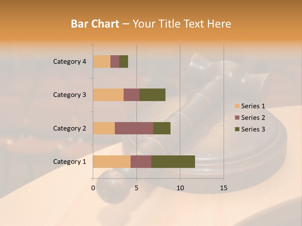 A Judge's Gaven Sitting On Top Of A Table In Front Of A PowerPoint Template
