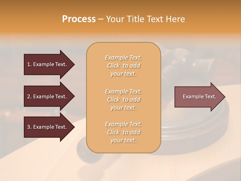 A Judge's Gaven Sitting On Top Of A Table In Front Of A PowerPoint Template