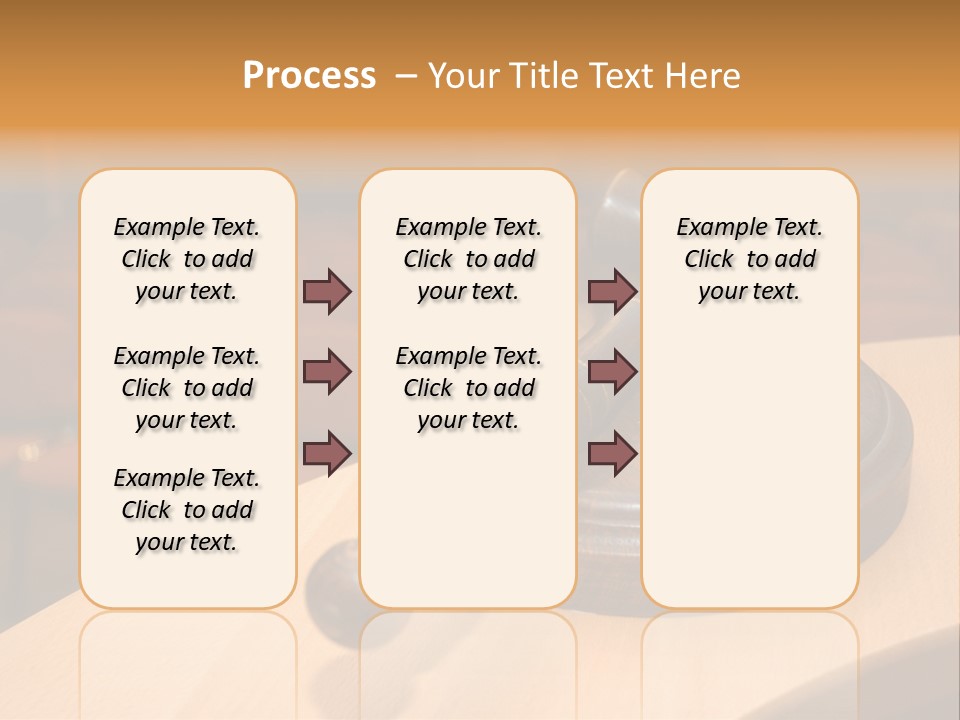 A Judge's Gaven Sitting On Top Of A Table In Front Of A PowerPoint Template