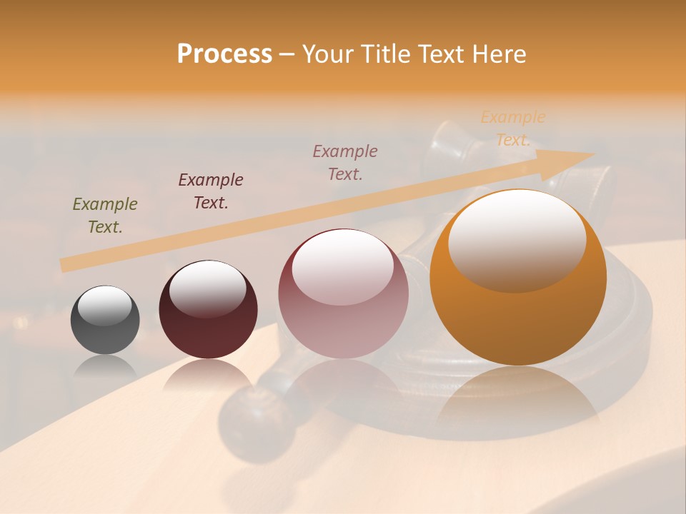 A Judge's Gaven Sitting On Top Of A Table In Front Of A PowerPoint Template