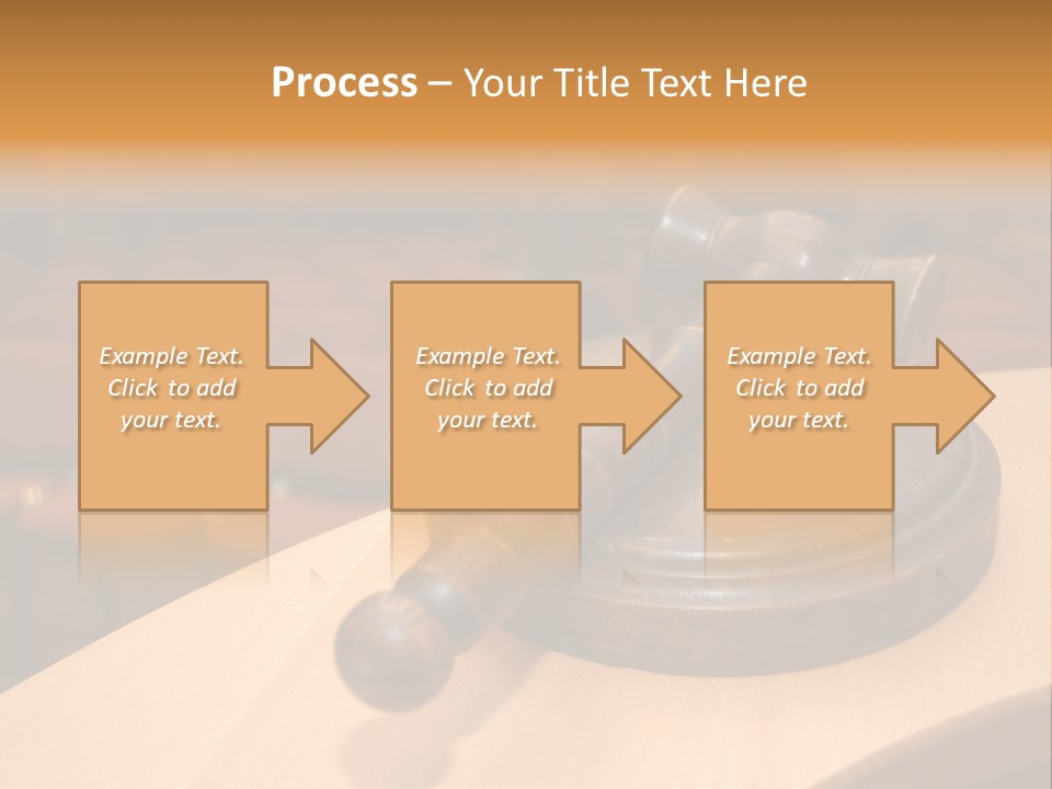 A Judge's Gaven Sitting On Top Of A Table In Front Of A PowerPoint Template