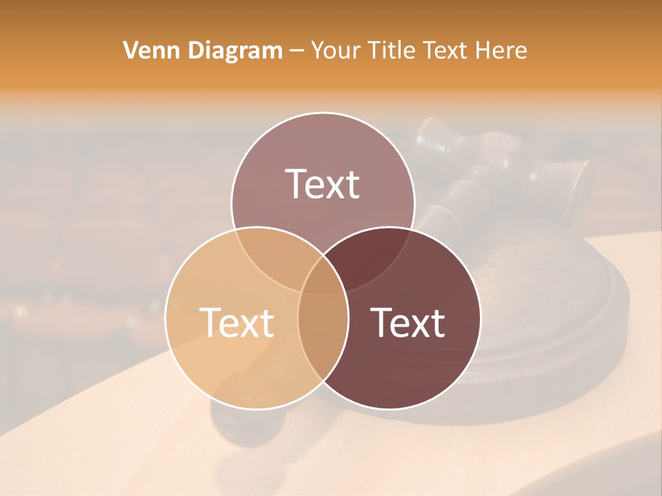 A Judge's Gaven Sitting On Top Of A Table In Front Of A PowerPoint Template