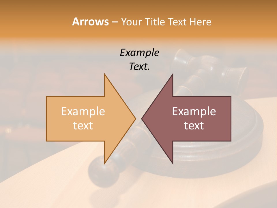 A Judge's Gaven Sitting On Top Of A Table In Front Of A PowerPoint Template