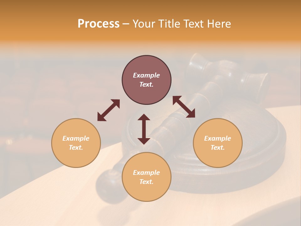 A Judge's Gaven Sitting On Top Of A Table In Front Of A PowerPoint Template
