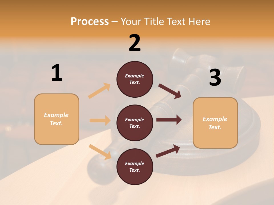 A Judge's Gaven Sitting On Top Of A Table In Front Of A PowerPoint Template