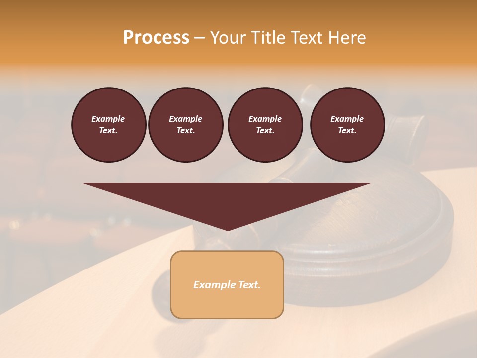 A Judge's Gaven Sitting On Top Of A Table In Front Of A PowerPoint Template