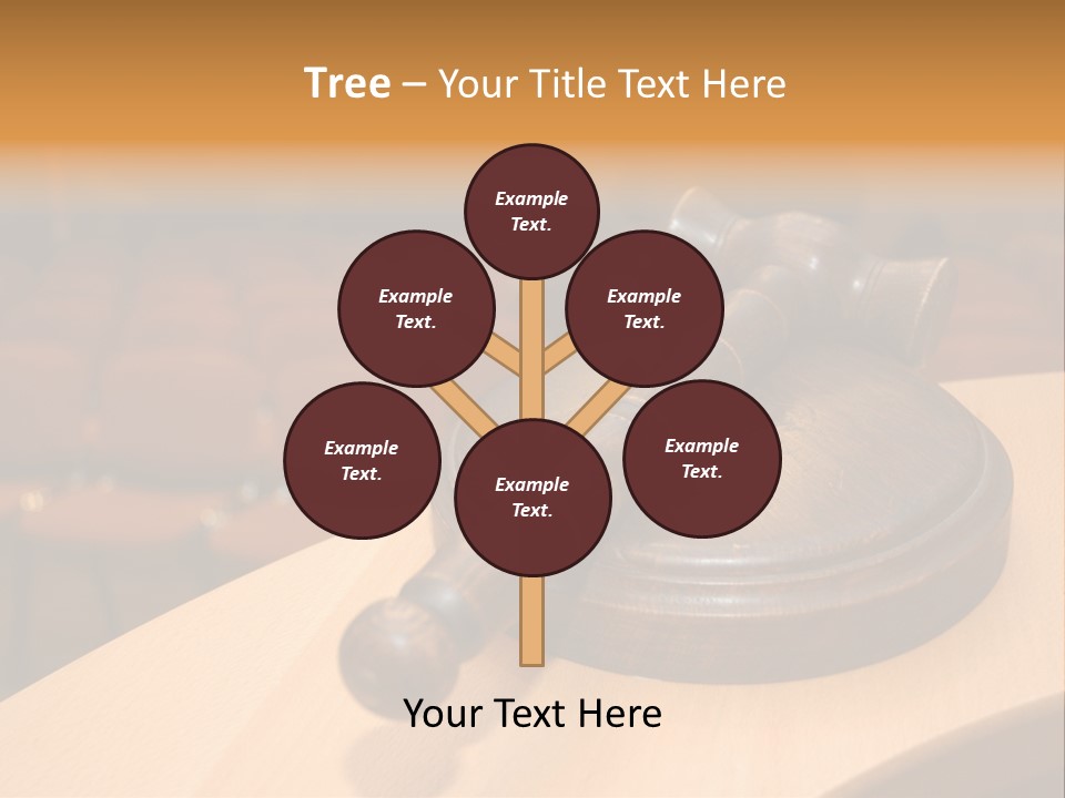 A Judge's Gaven Sitting On Top Of A Table In Front Of A PowerPoint Template