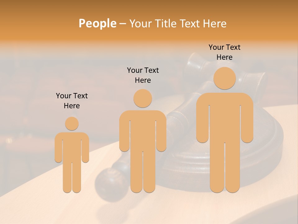 A Judge's Gaven Sitting On Top Of A Table In Front Of A PowerPoint Template