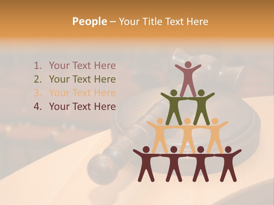 A Judge's Gaven Sitting On Top Of A Table In Front Of A PowerPoint Template