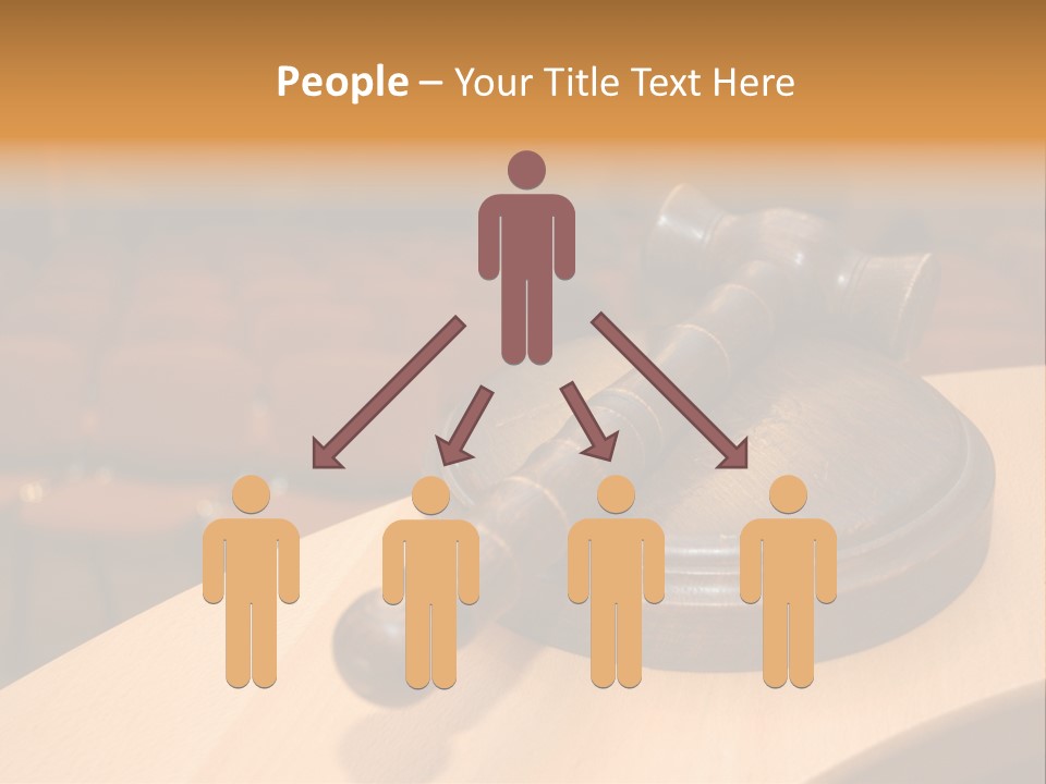 A Judge's Gaven Sitting On Top Of A Table In Front Of A PowerPoint Template