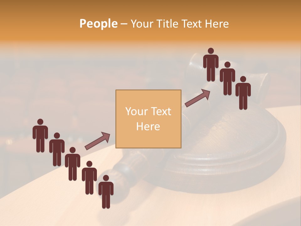 A Judge's Gaven Sitting On Top Of A Table In Front Of A PowerPoint Template