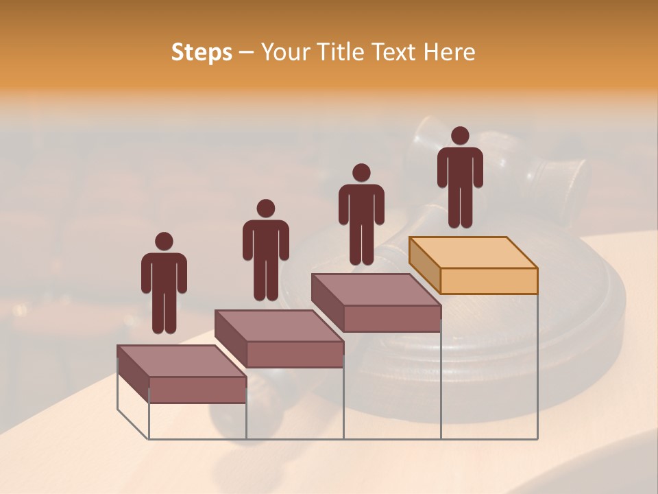 A Judge's Gaven Sitting On Top Of A Table In Front Of A PowerPoint Template