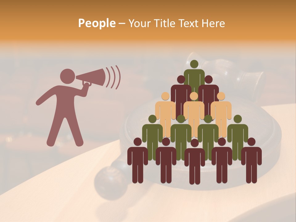 A Judge's Gaven Sitting On Top Of A Table In Front Of A PowerPoint Template