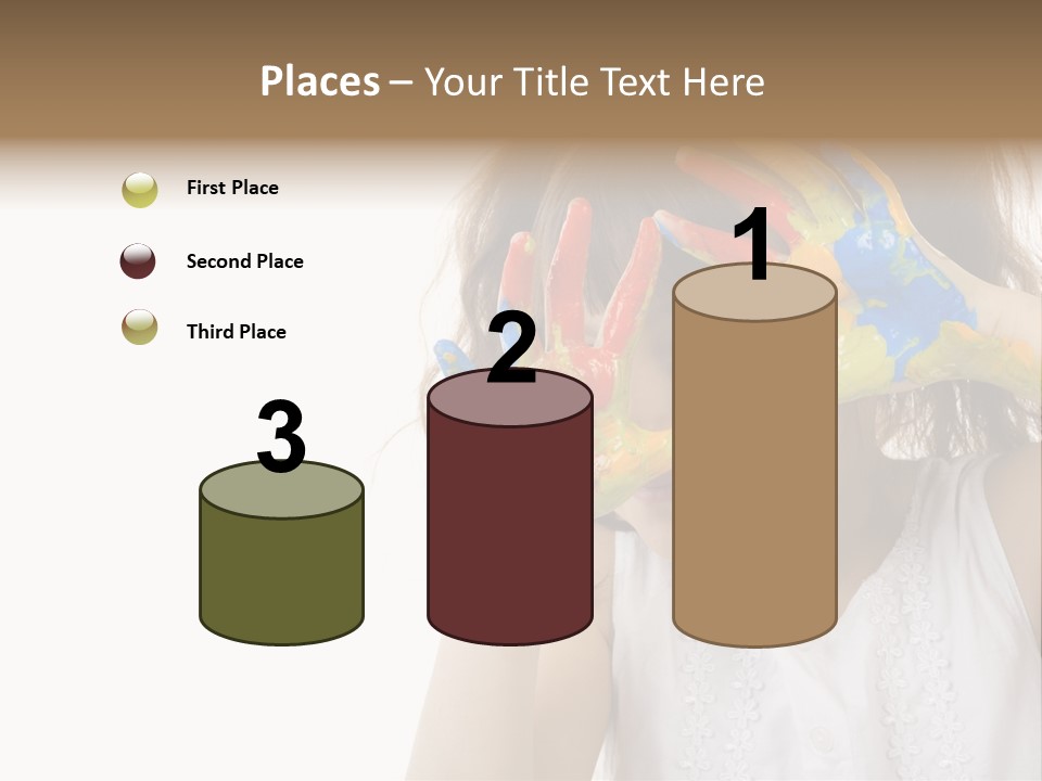 A Little Girl Holding Her Hands Up To Her Face PowerPoint Template