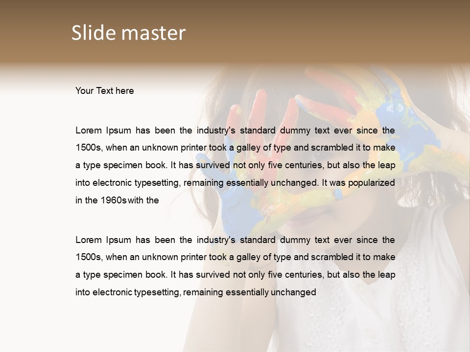 A Little Girl Holding Her Hands Up To Her Face PowerPoint Template