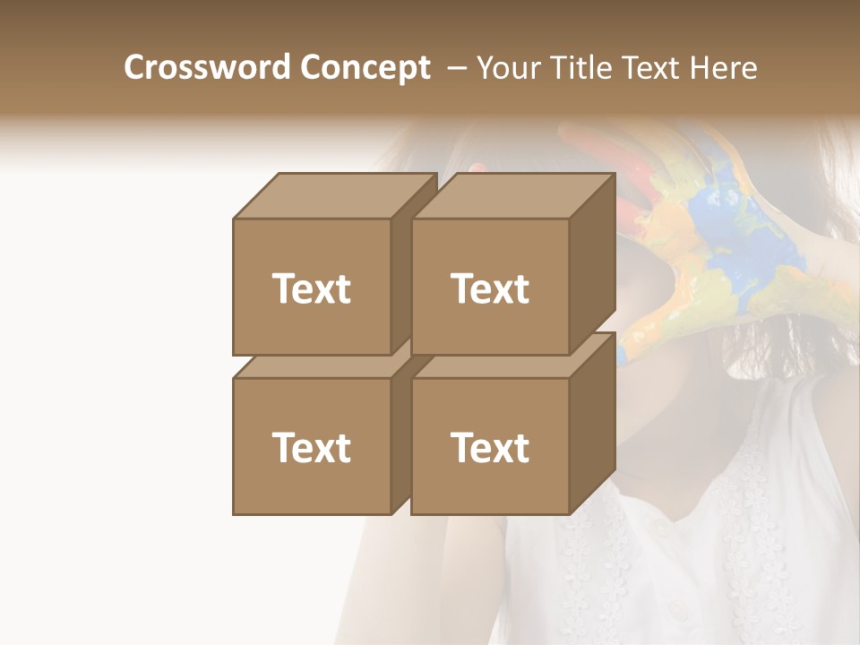 A Little Girl Holding Her Hands Up To Her Face PowerPoint Template