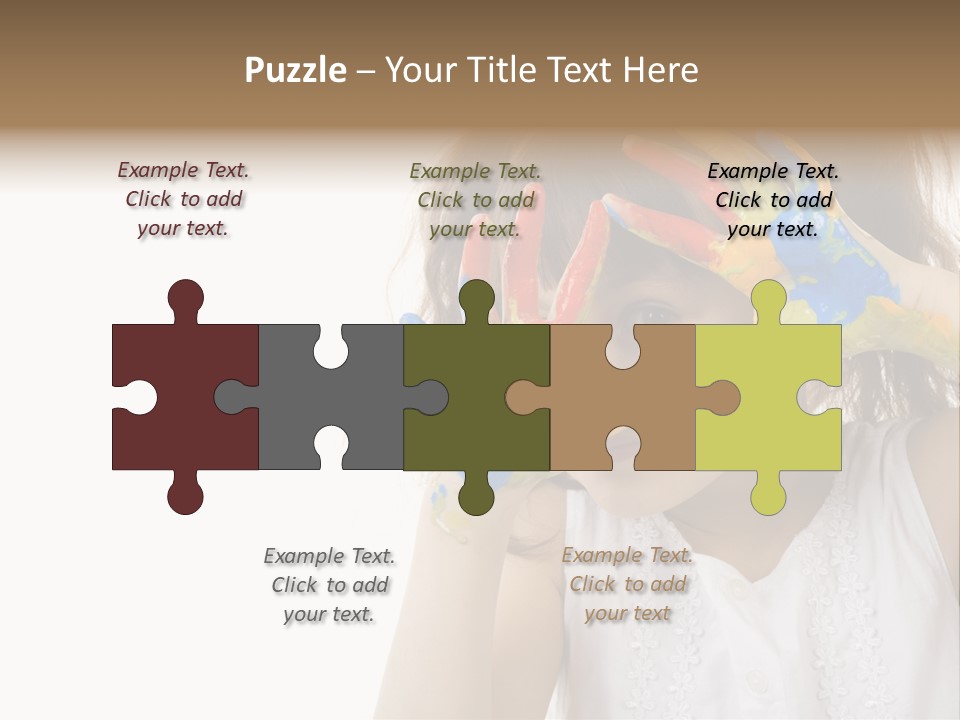 A Little Girl Holding Her Hands Up To Her Face PowerPoint Template