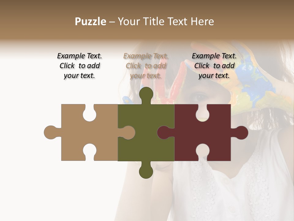 A Little Girl Holding Her Hands Up To Her Face PowerPoint Template