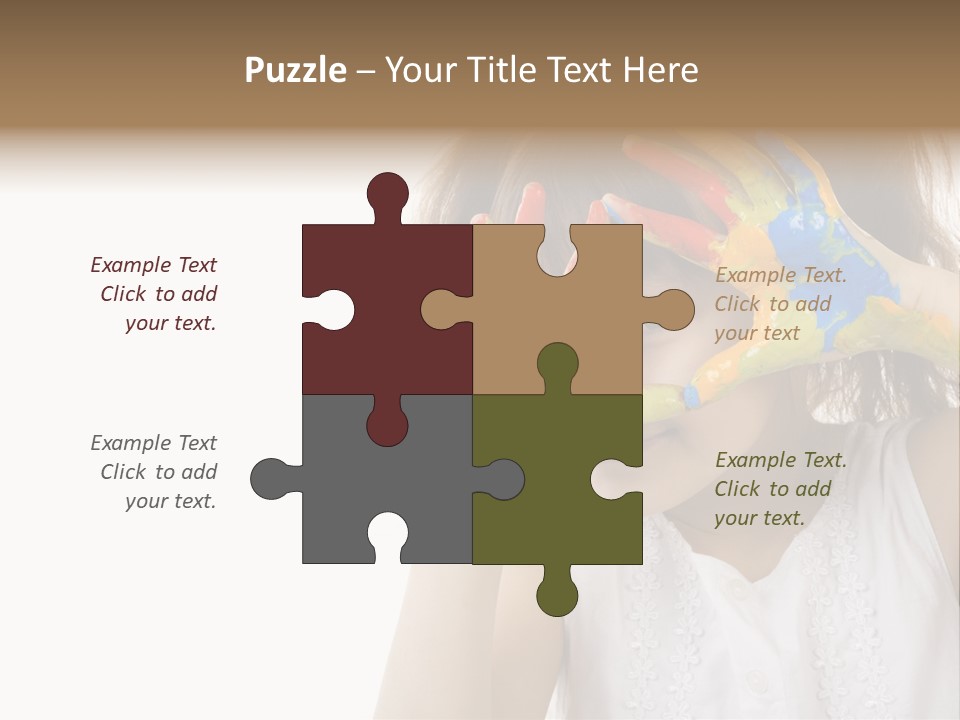 A Little Girl Holding Her Hands Up To Her Face PowerPoint Template