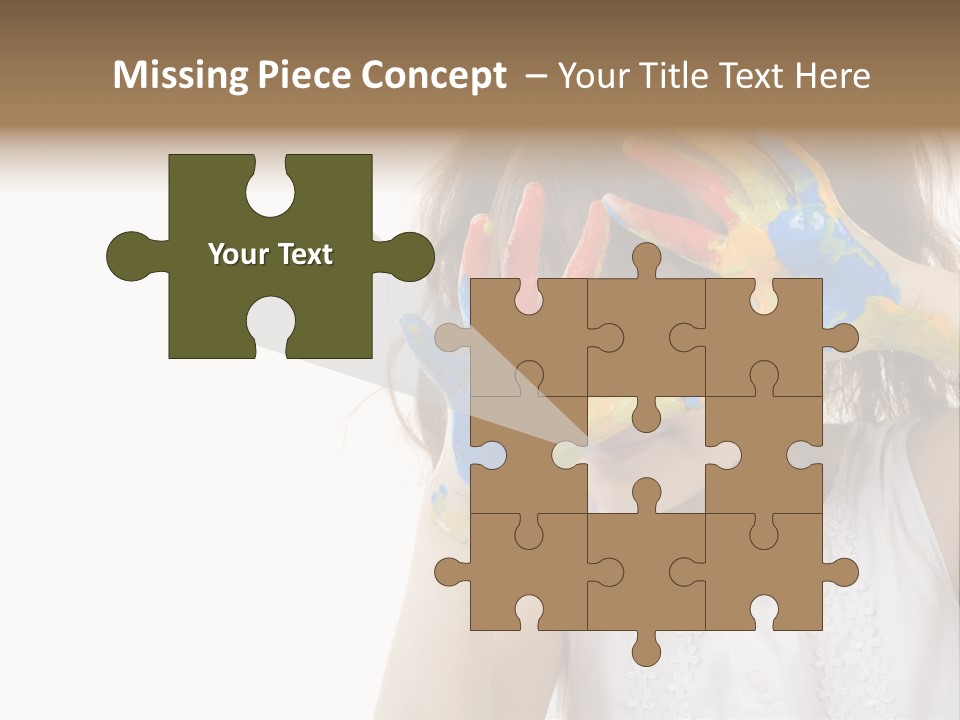 A Little Girl Holding Her Hands Up To Her Face PowerPoint Template