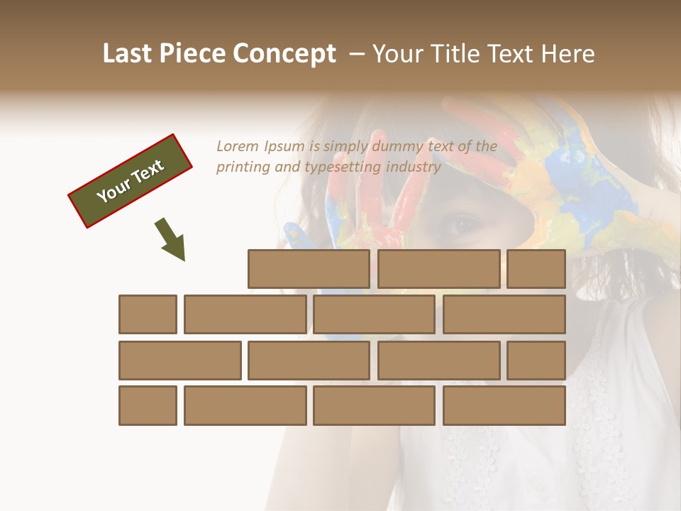 A Little Girl Holding Her Hands Up To Her Face PowerPoint Template