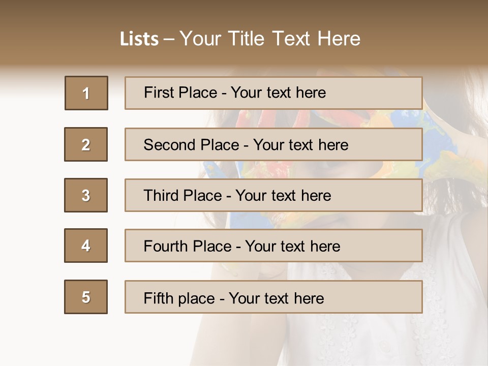 A Little Girl Holding Her Hands Up To Her Face PowerPoint Template