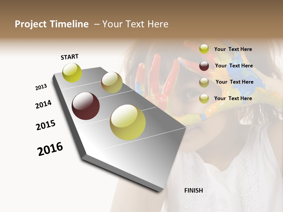 A Little Girl Holding Her Hands Up To Her Face PowerPoint Template