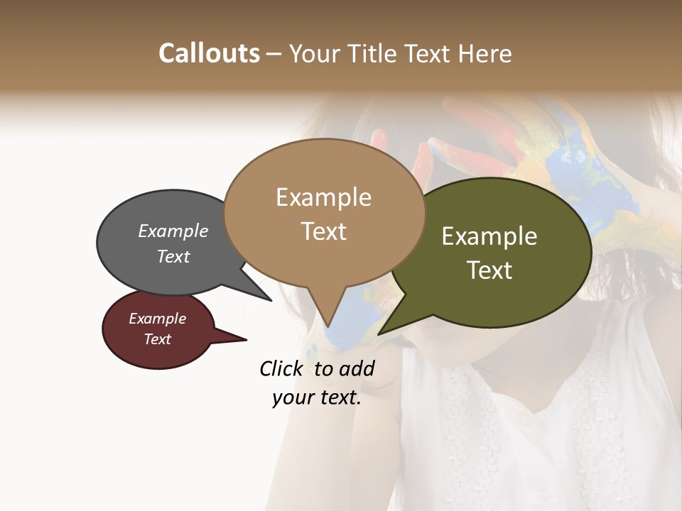 A Little Girl Holding Her Hands Up To Her Face PowerPoint Template