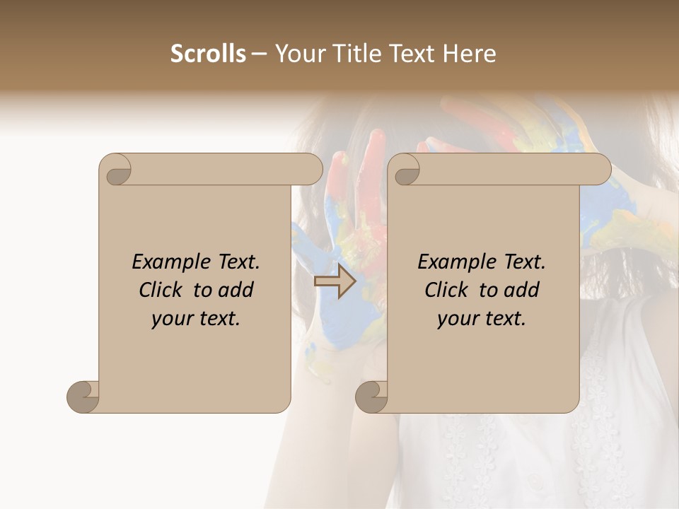 A Little Girl Holding Her Hands Up To Her Face PowerPoint Template